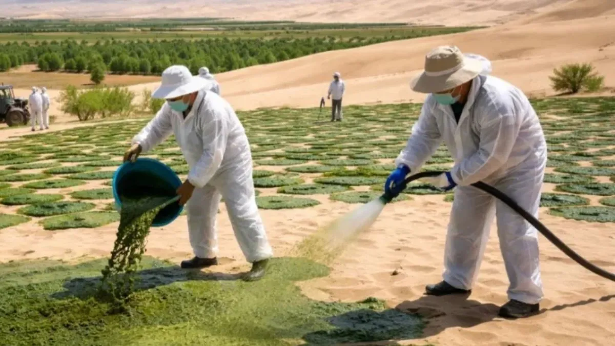 Herstel van aride gronden in China: de rol van cyanobacteriën
