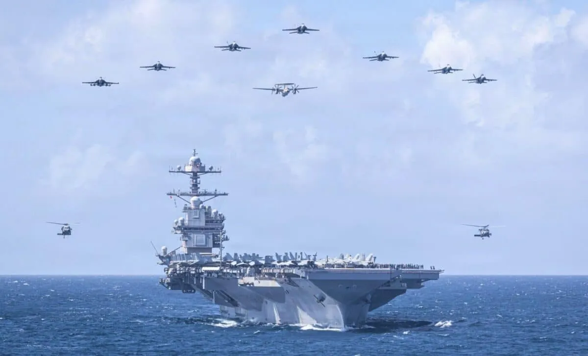 USS Gerald R. Ford zet trackingbaken aan richting Midden-Oosten